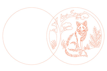Fox Round Sign Laser Cut SVG