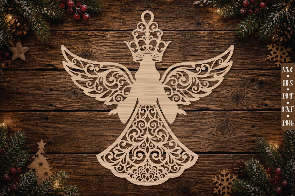 Royal Filigree Angel Ornament SVG