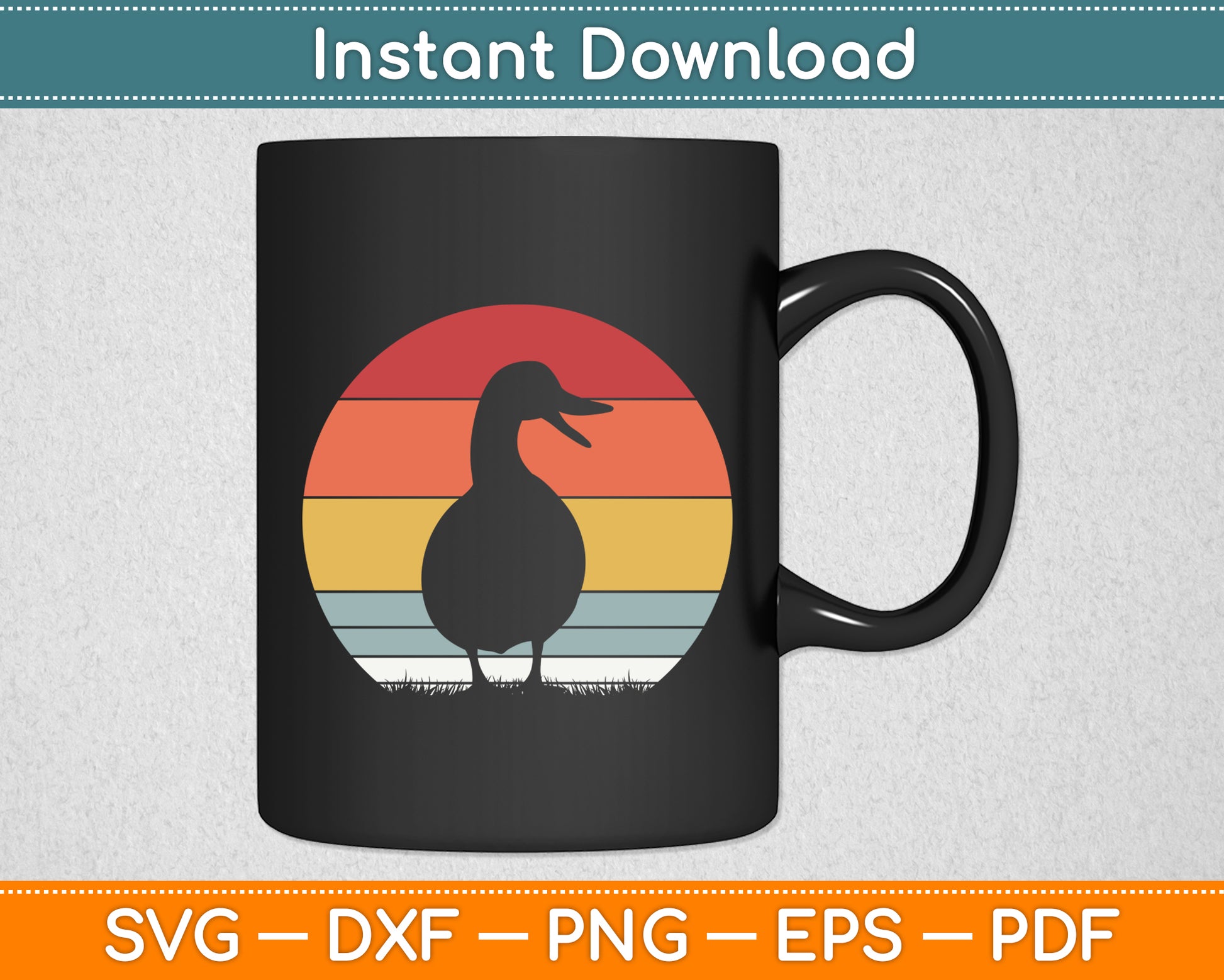 Rubber Duck Vintage Rubber Duckie Retro Svg Png Dxf Digital Cutting File