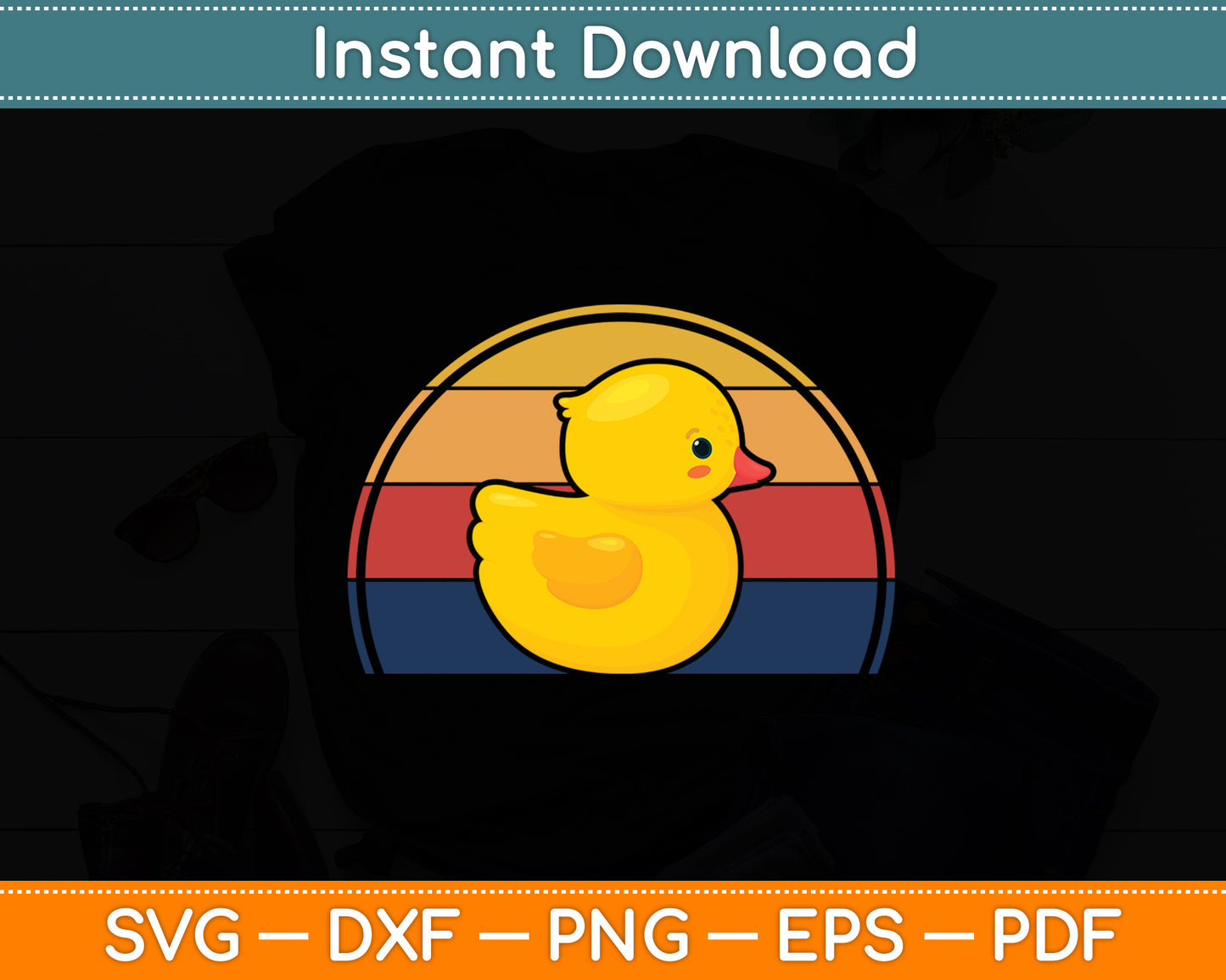 Rubber Duck Vintage Rubber Duckie Svg Png Dxf Digital Cutting File