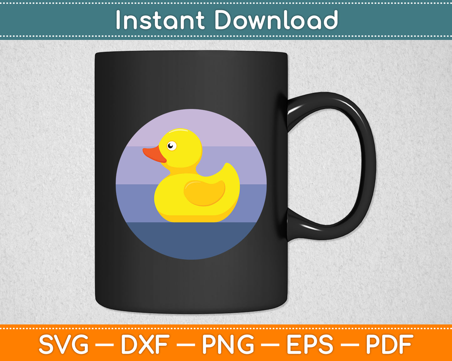 Rubber Duck Yellow Rubber Duck Vintage Retro Svg Png Dxf Digital Cutting File