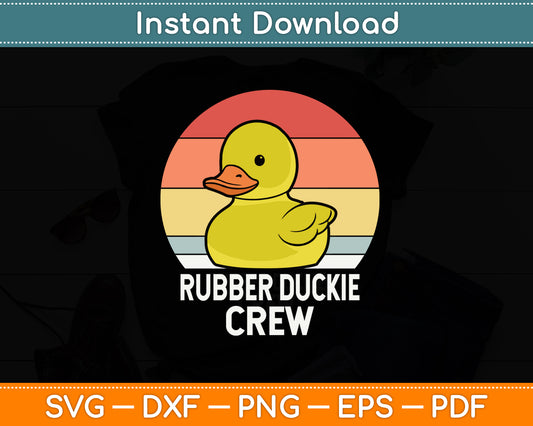 Rubber Duckie Crew Rubber Duckling Sunset Vintage Retro Svg Png Dxf Cutting File
