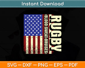 Rugby Blood Sweat Bruises American Flag Svg Digital Cutting File