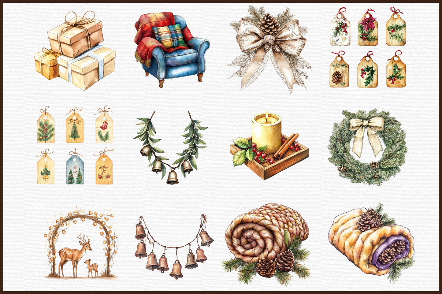 Rustic Boho Christmas PNG Sublimation Bundle
