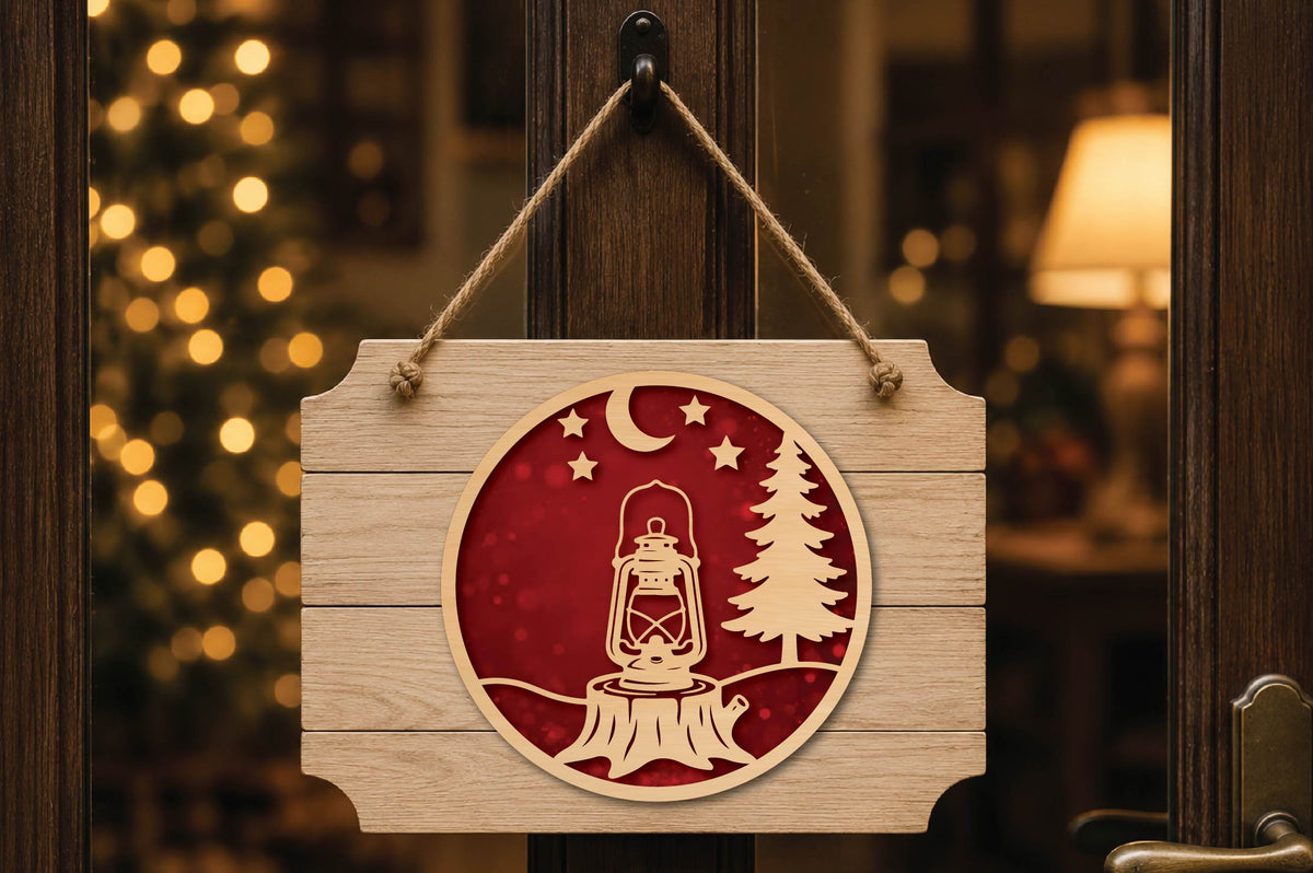 Rustic Lantern Christmas Laser Cut SVG