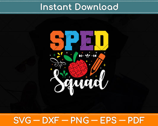 Sped Squad Special Education Teacher Svg Digital Cutting File
