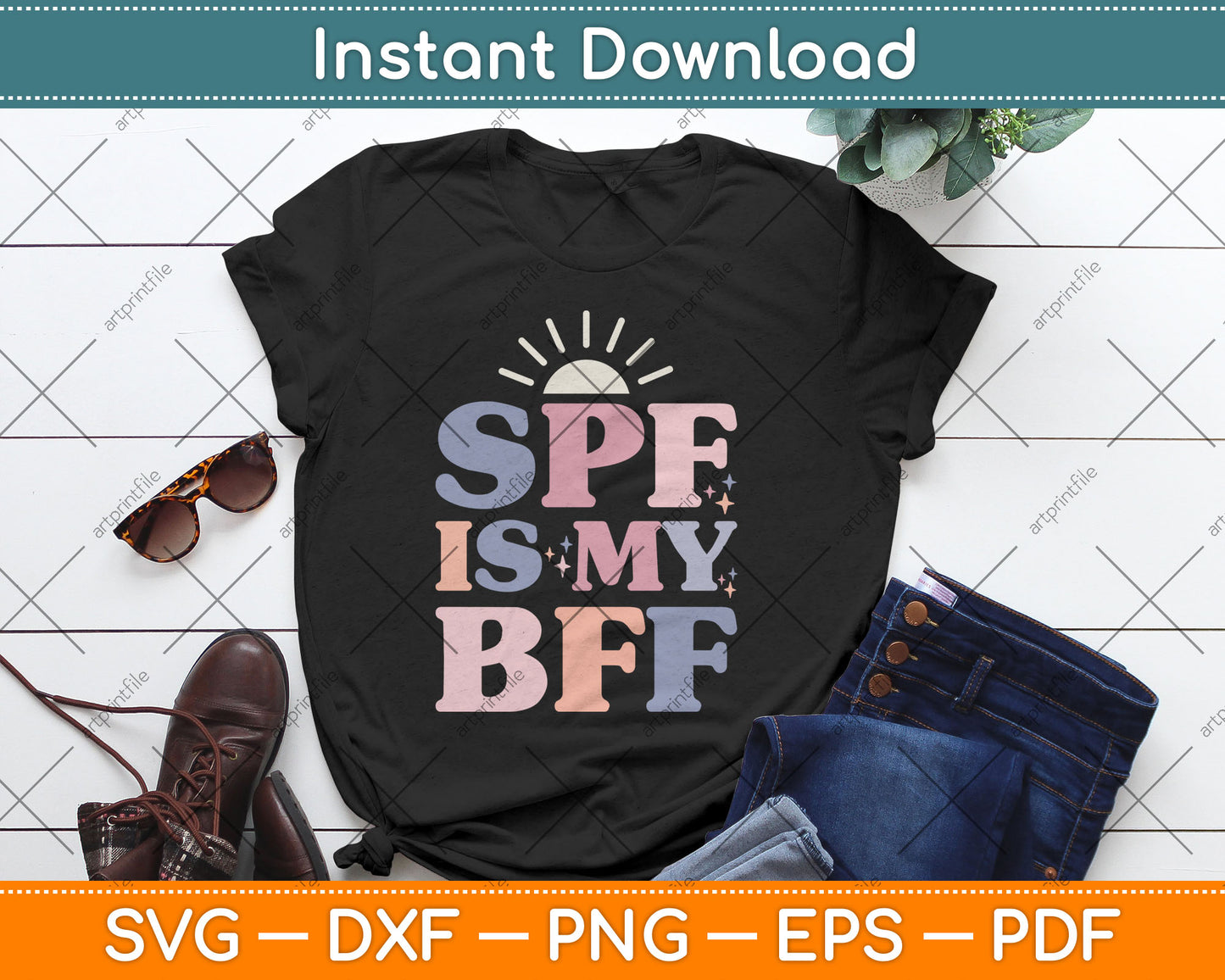 SPF Is My BFF Sunscreen Skincare Esthetician Svg Digital Cutting File