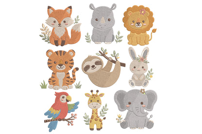 Safari Animals Embroidery Bundle