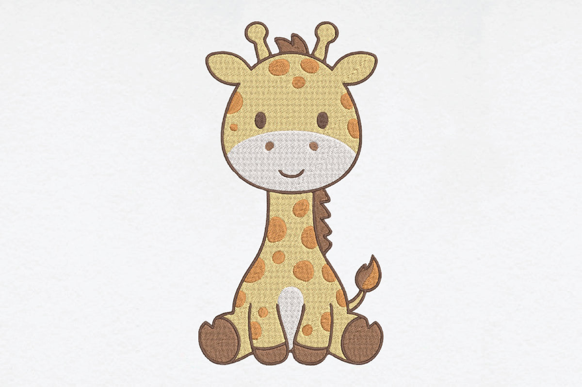 Cute Safari Giraffe Embroidery Design