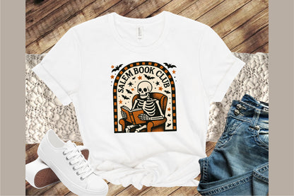 Salem Book Club Skeleton Halloween PNG Design