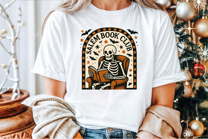 Salem Book Club Skeleton Halloween PNG Design
