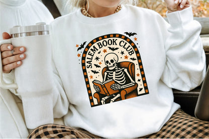 Salem Book Club Skeleton Halloween PNG Design