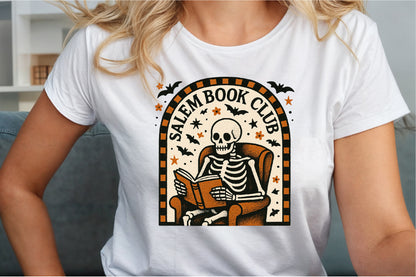 Salem Book Club Skeleton Halloween PNG Design