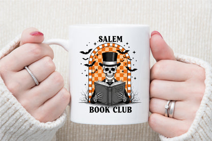 Salem Book Club Retro Halloween Skeleton PNG