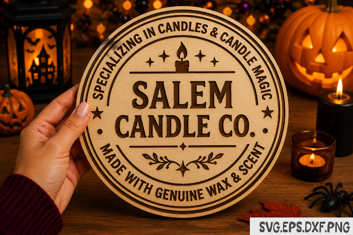 Vintage Halloween Round Sign Laser Cut Design