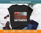 San Francisco Baseball Flag Patriotic Vintage Svg Digital Cutting File