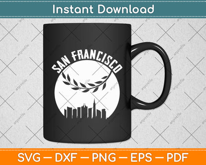 San Francisco Skyline Baseball Vintage California Baseball Svg Digital Cutting File