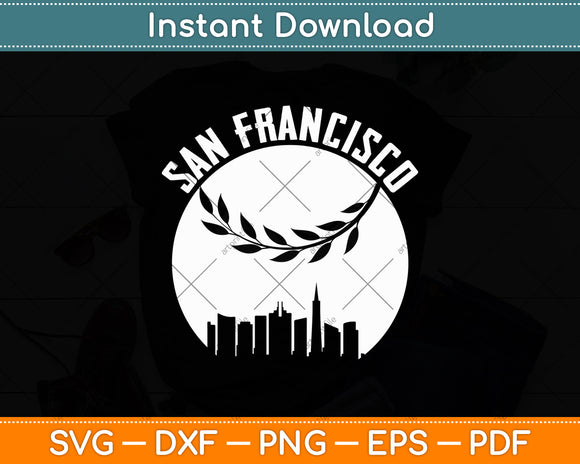 San Francisco Skyline Baseball Vintage California Baseball Svg Digital Cutting File