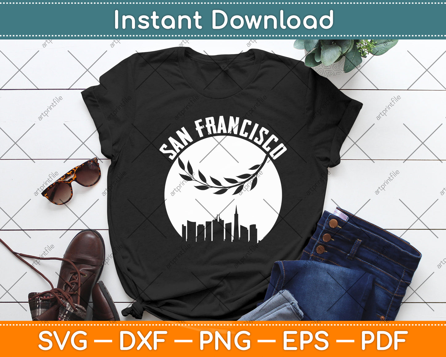 San Francisco Skyline Baseball Vintage California Baseball Svg Digital Cutting File