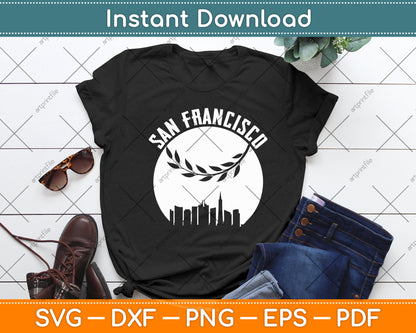 San Francisco Skyline Baseball Vintage California Baseball Svg Digital Cutting File