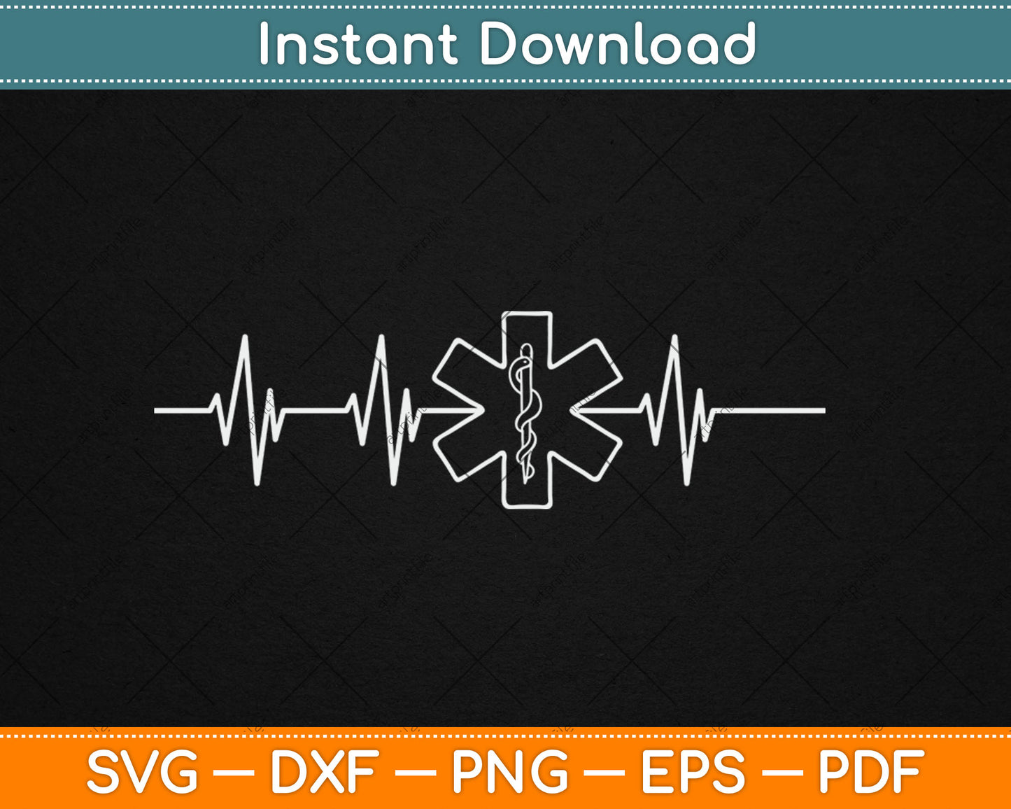Sani First Responder Heartbeat ECG Pulse Paramedic Rescue Aid Svg Digital Cutting File