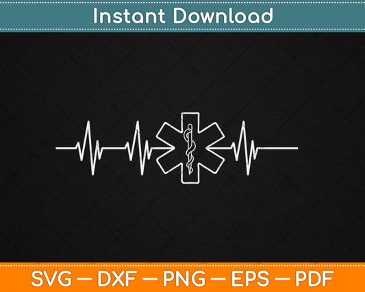 Sani First Responder Heartbeat ECG Pulse Paramedic Rescue Aid Svg Digital Cutting File