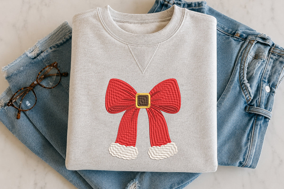 Santa Bow Embroidery Design
