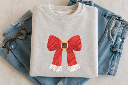 Santa Bow Embroidery Design