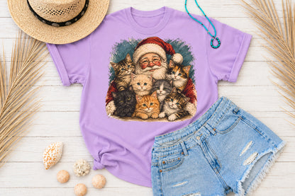 Santa Cats Christmas PNG Cute Kitten Holiday Sublimation