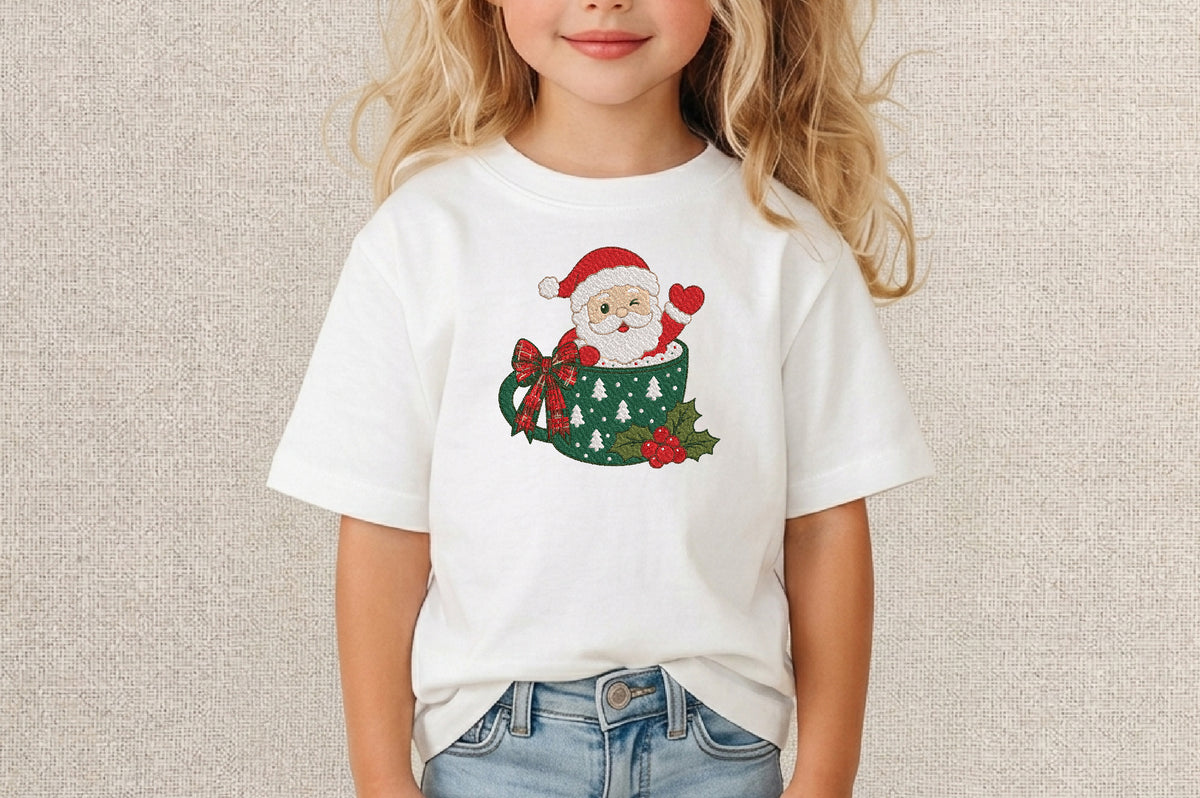 Santa Christmas Embroidery Design – Cute Santa Claus Machine Embroidery Pattern, Festive Holiday Christmas Embroidery Design