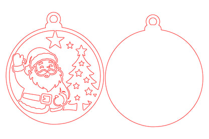Santa Claus Christmas Ornament Laser Cut SVG