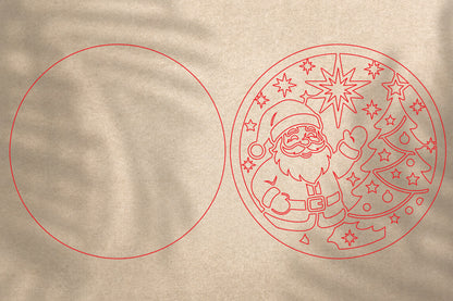 Santa Claus Christmas Ornament SVG | Santa & Christmas Tree Laser Cut Design