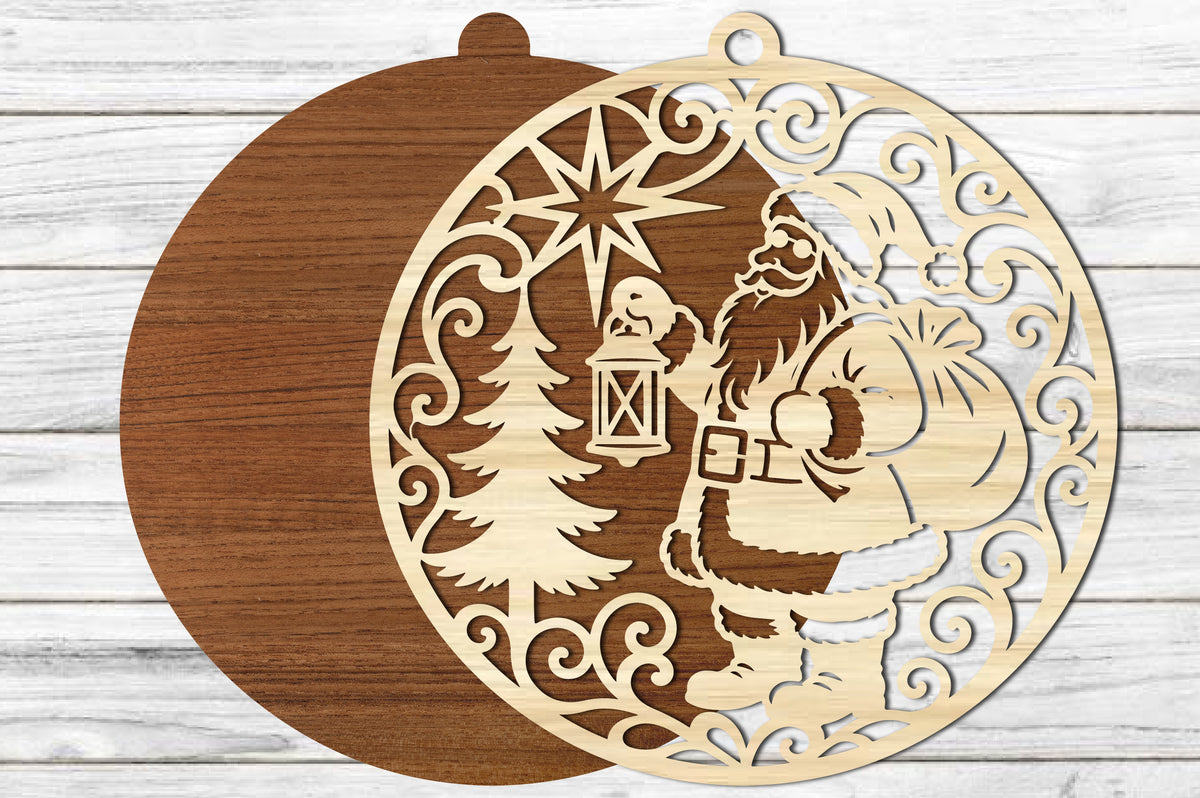 Santa Claus Christmas Ornament SVG | Santa Laser Cut Design