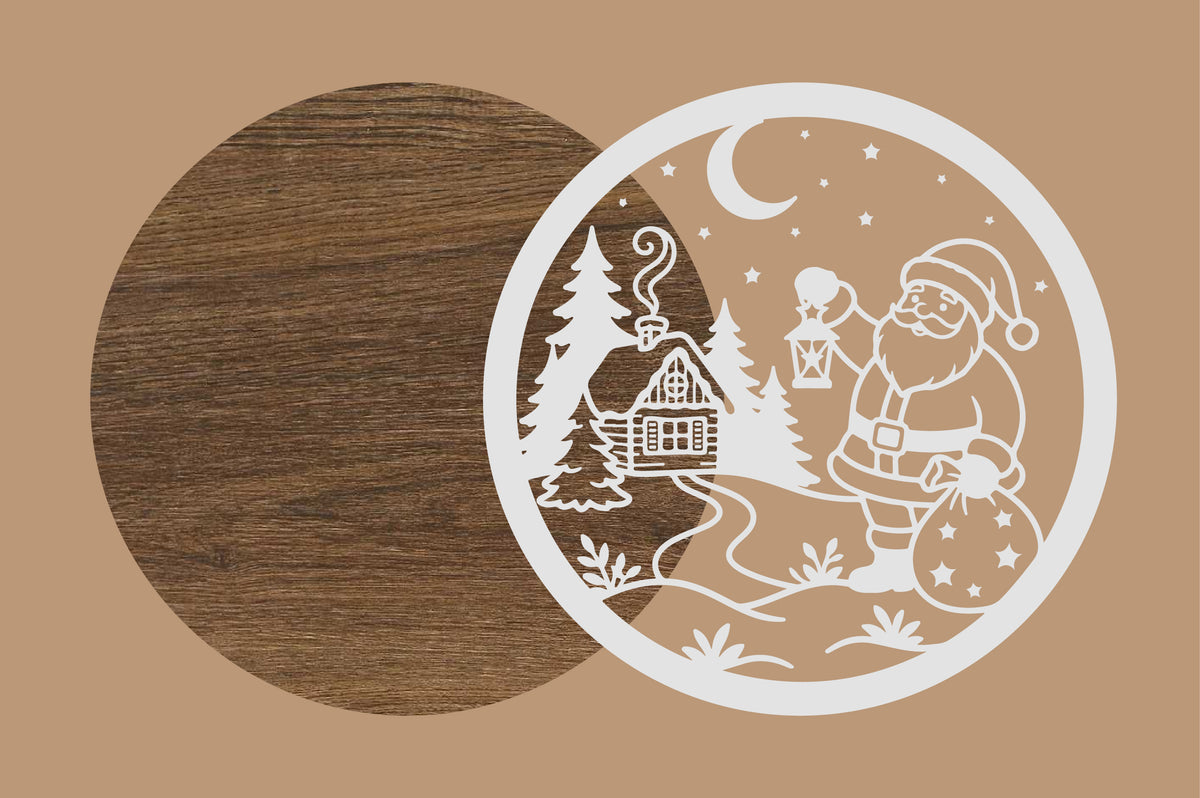 Santa Claus Christmas Ornament Laser Cut SVG