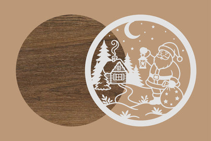Santa Claus Christmas Ornament Laser Cut SVG