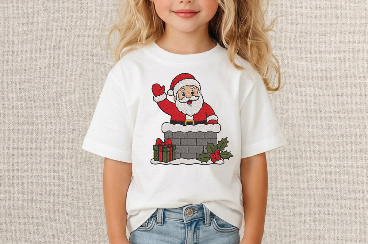 Santa Claus Embroidery Design – Cute Santa Machine Embroidery Pattern, Festive Christmas & Holiday Embroidery Design