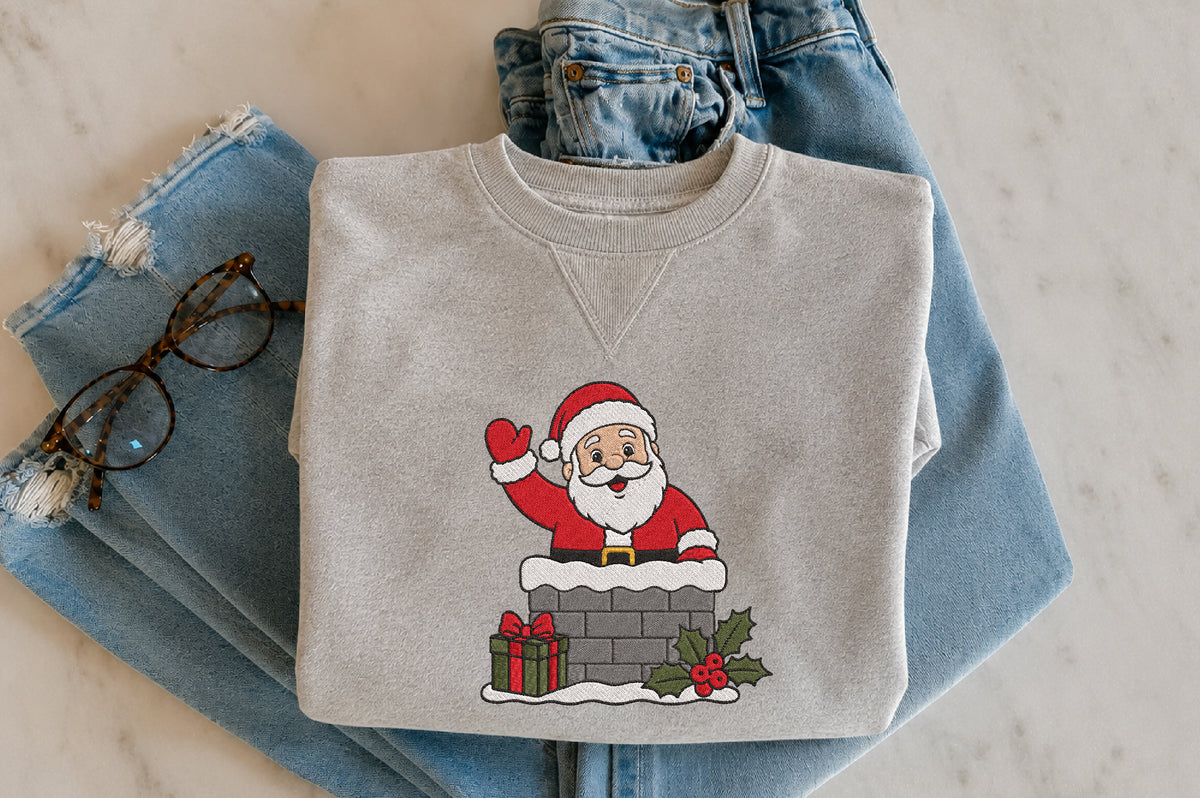 Santa Claus Embroidery Design – Cute Santa Machine Embroidery Pattern, Festive Christmas & Holiday Embroidery Design