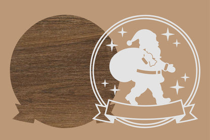 Santa Claus Round Sign Laser Cut SVG