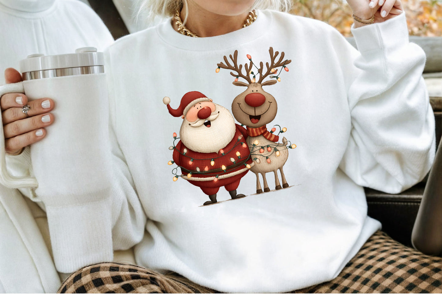 Santa Claus and Reindeer Christmas PNG Clipart Bundle