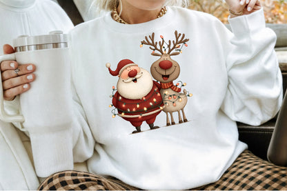 Santa Claus and Reindeer Christmas PNG Clipart Bundle
