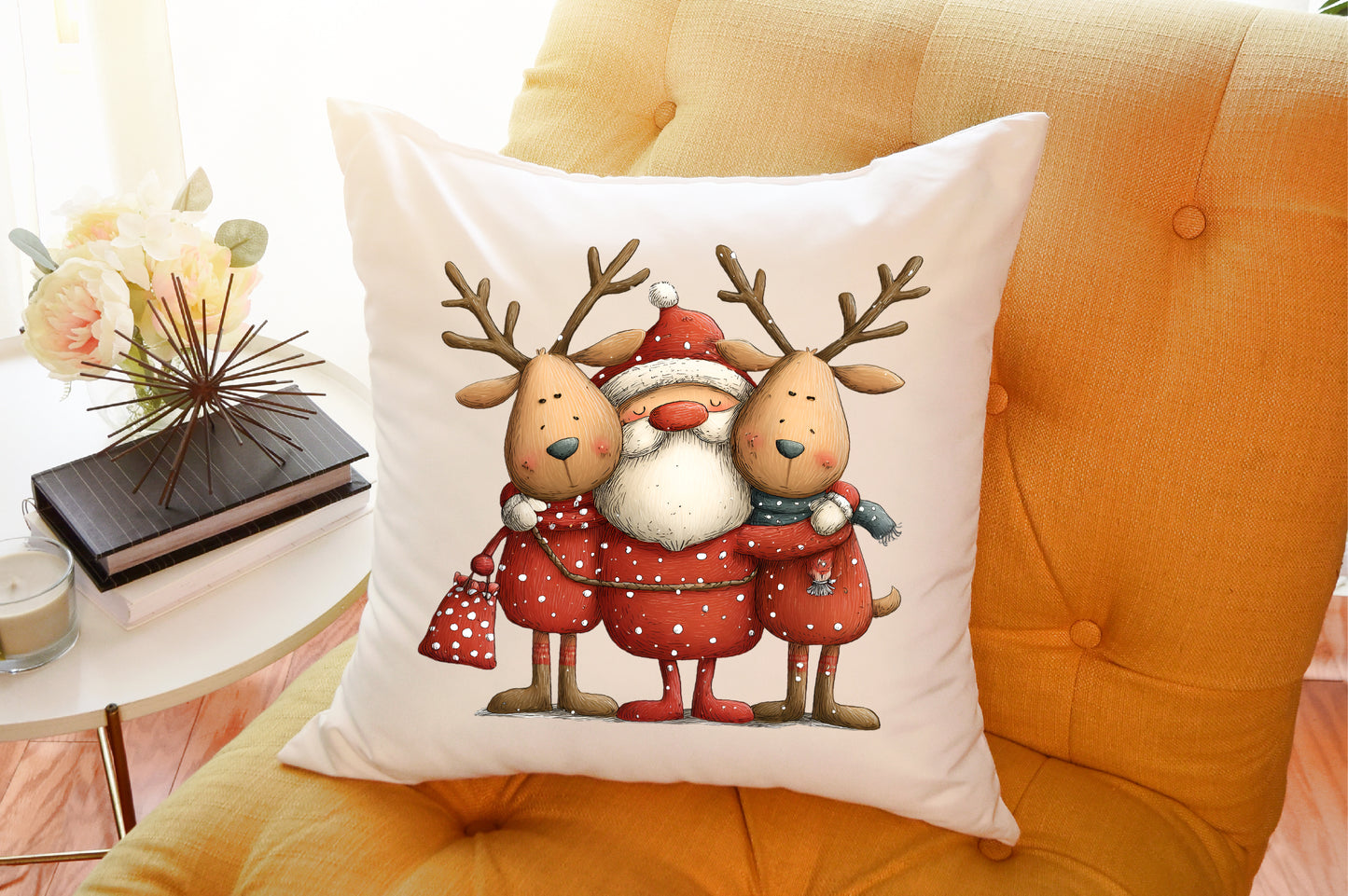 Santa Claus and Reindeer Christmas PNG Clipart Bundle