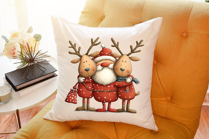 Santa Claus and Reindeer Christmas PNG Clipart Bundle