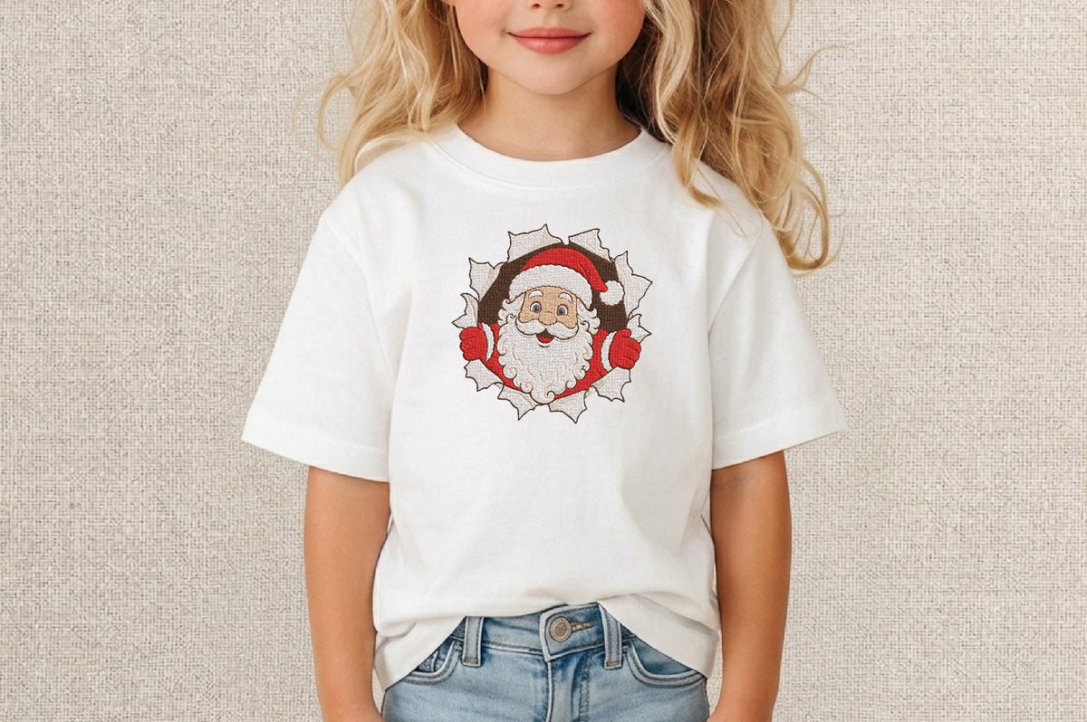Santa Embroidery Design – Cute Santa Claus Machine Embroidery Pattern, Festive Christmas & Holiday Embroidery Design