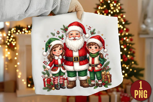 Santa Family Christmas PNG, Christmas Family Sublimation Design, Santa Claus Family PNG, Holiday Shirt Design