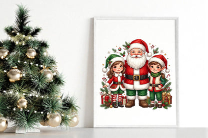 Santa Family Christmas PNG, Christmas Family Sublimation Design, Santa Claus Family PNG, Holiday Shirt Design