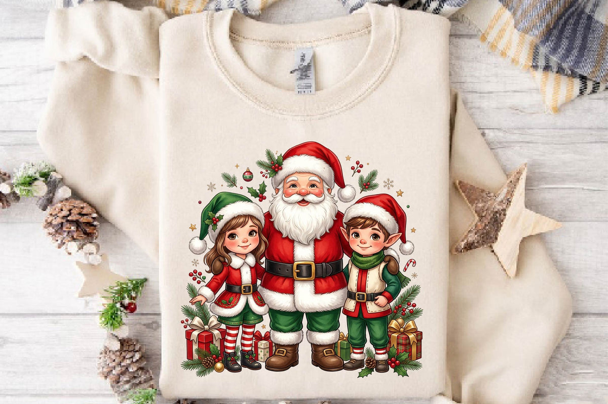 Santa Family Christmas PNG, Christmas Family Sublimation Design, Santa Claus Family PNG, Holiday Shirt Design