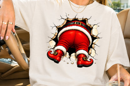 Santa Front and Back Christmas PNG Funny Holiday Design