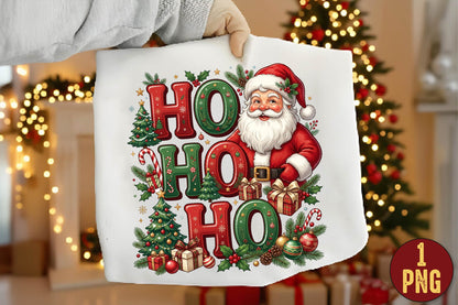Santa Ho Ho Ho Christmas PNG, Santa Claus Holiday Sublimation Design, Christmas Shirt PNG