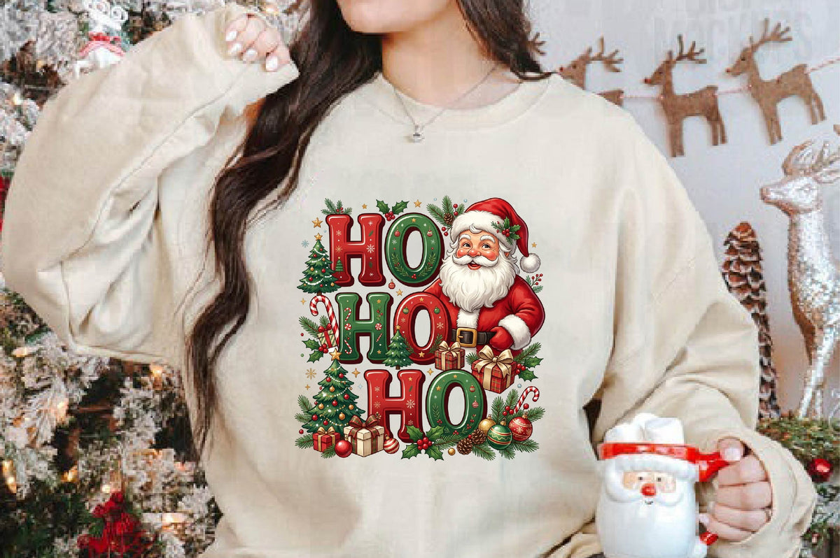 Santa Ho Ho Ho Christmas PNG, Santa Claus Holiday Sublimation Design, Christmas Shirt PNG