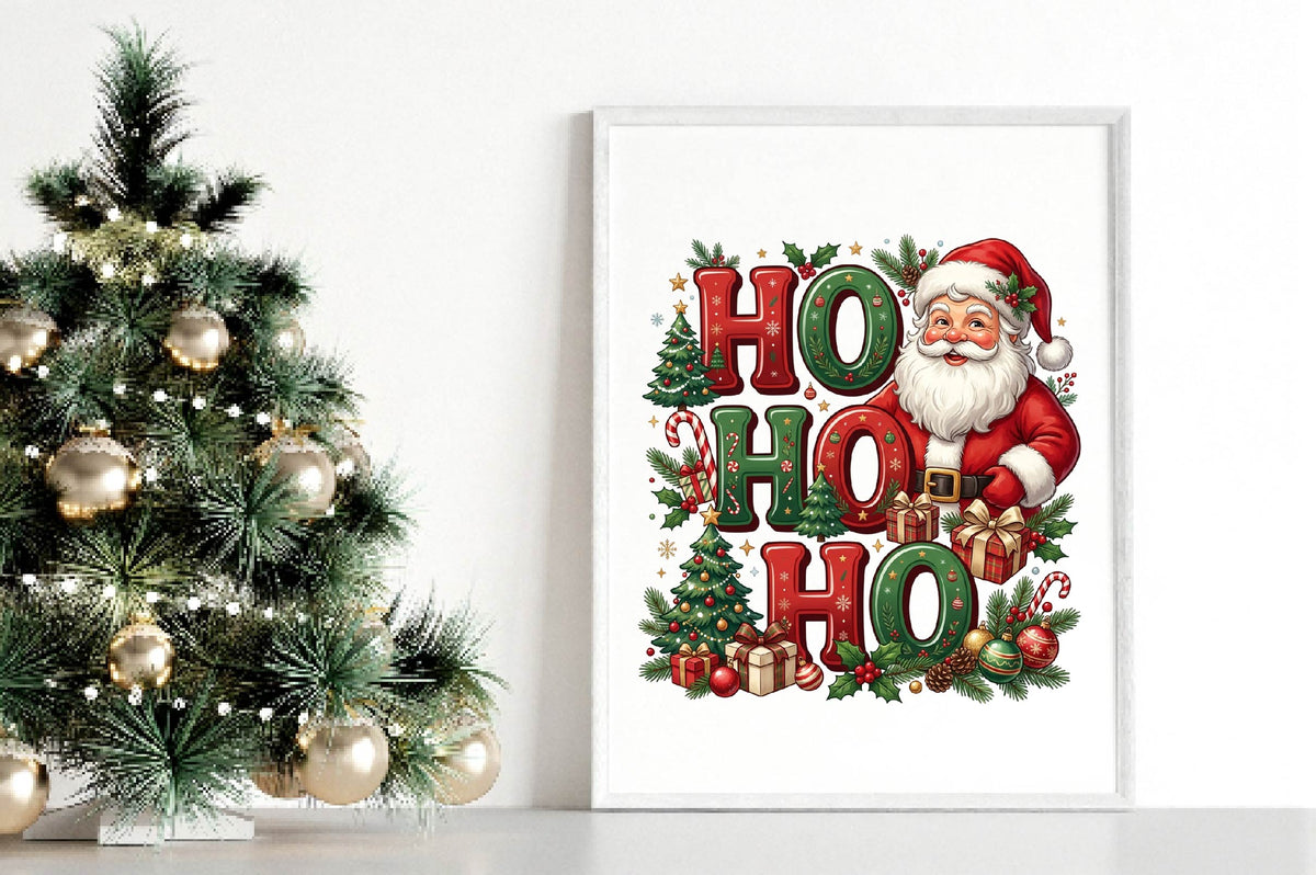 Santa Ho Ho Ho Christmas PNG, Santa Claus Holiday Sublimation Design, Christmas Shirt PNG